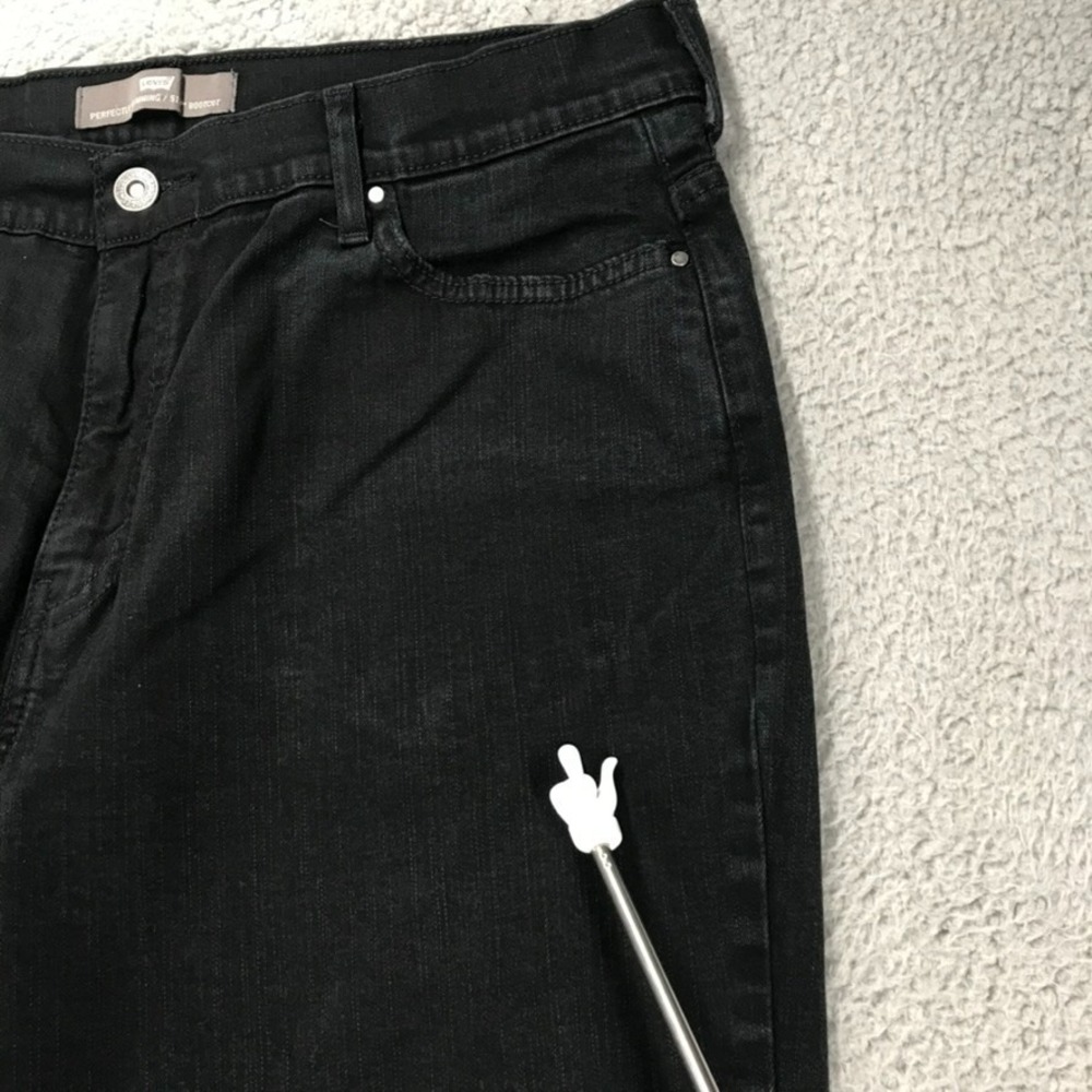 LEVIS 512 Size 16M Bootcut Black Denim Perfectly Slimming High Rise - Picture 4 of 16